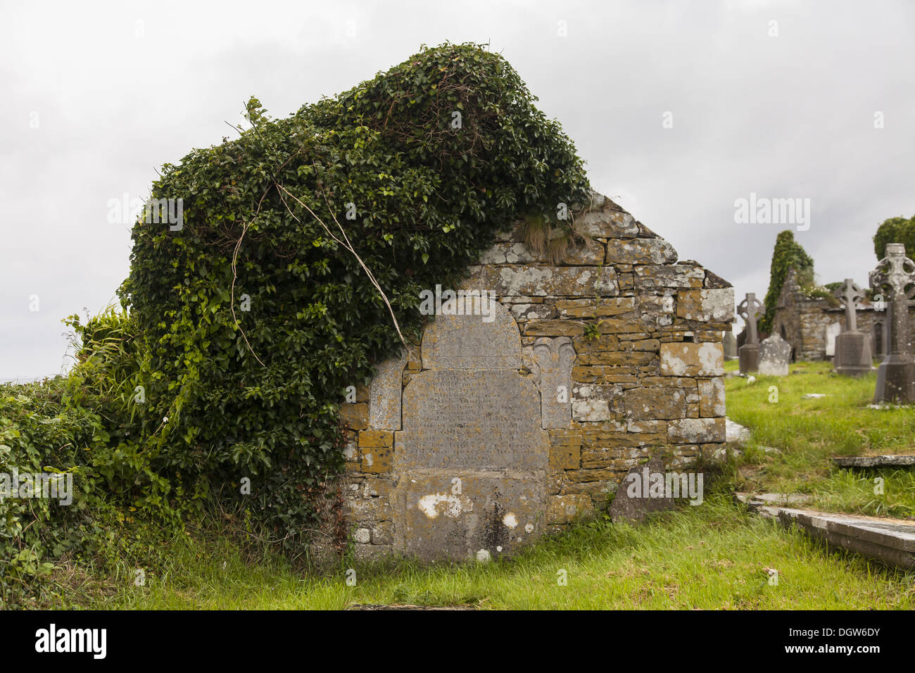 Old stones in a cemetery in Ireland Stock Photo
