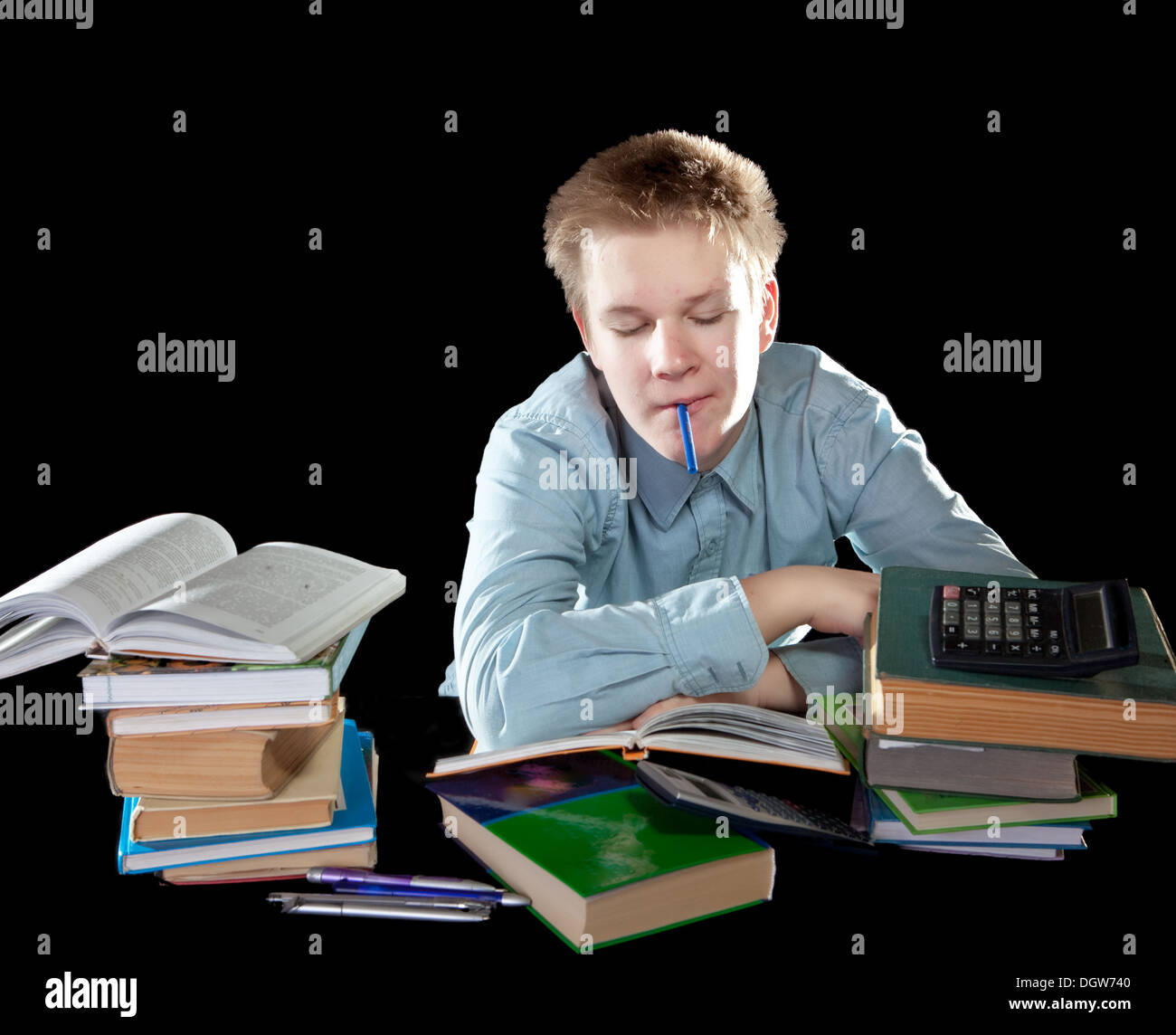 The pupil decides homework Stock Photo
