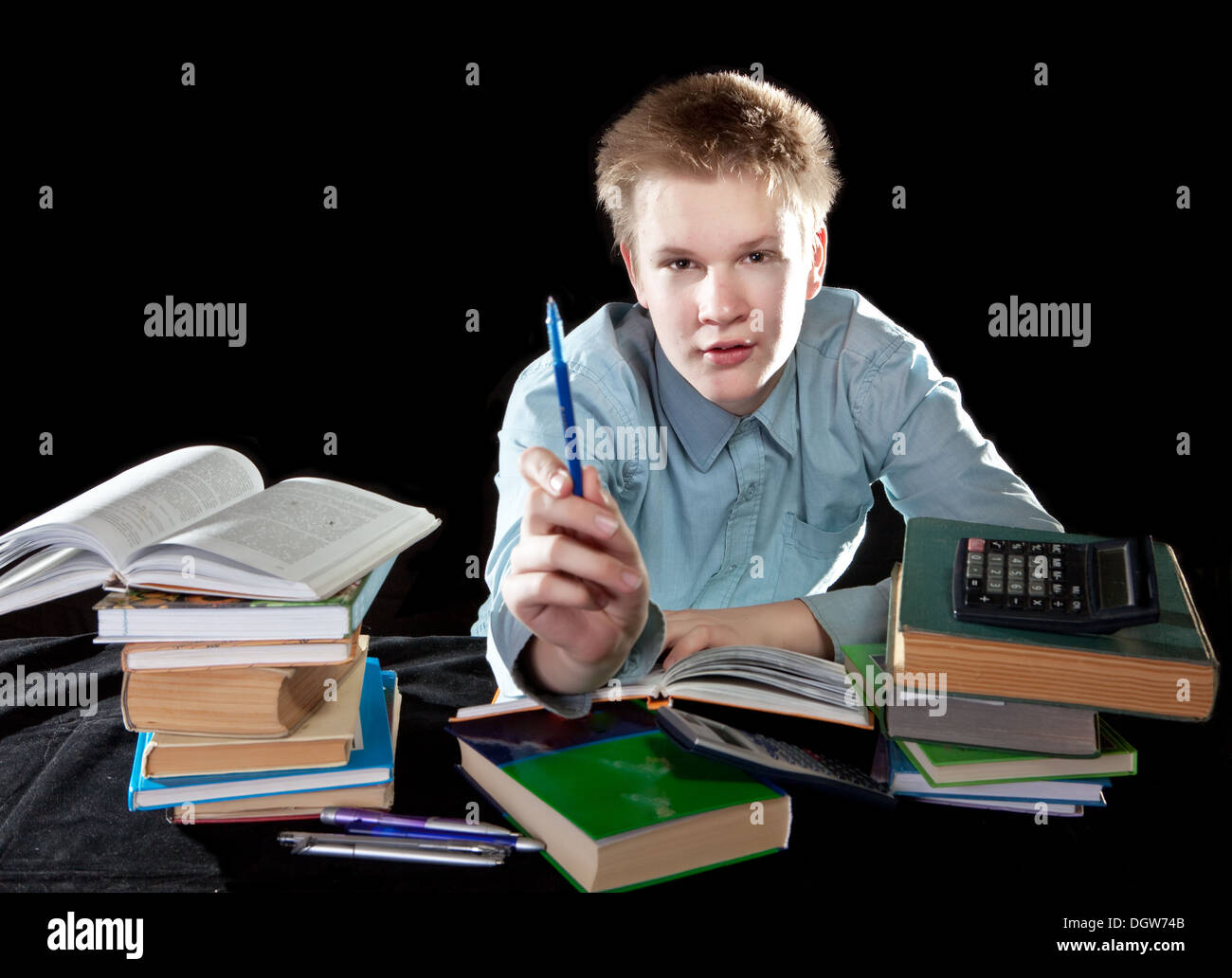 The pupil decides homework Stock Photo