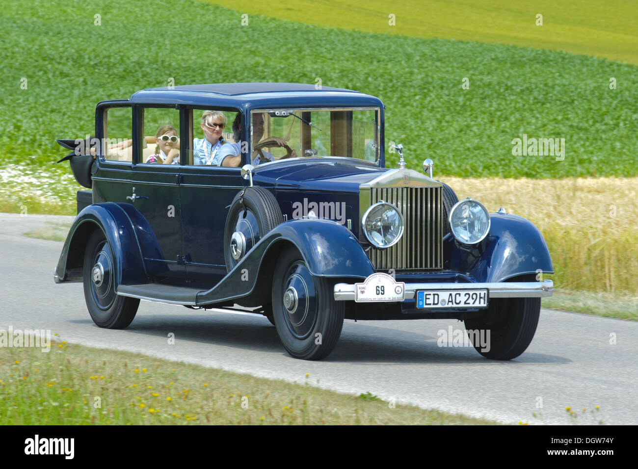 oldtimer car Rolls Royce Landaulet Stock Photo