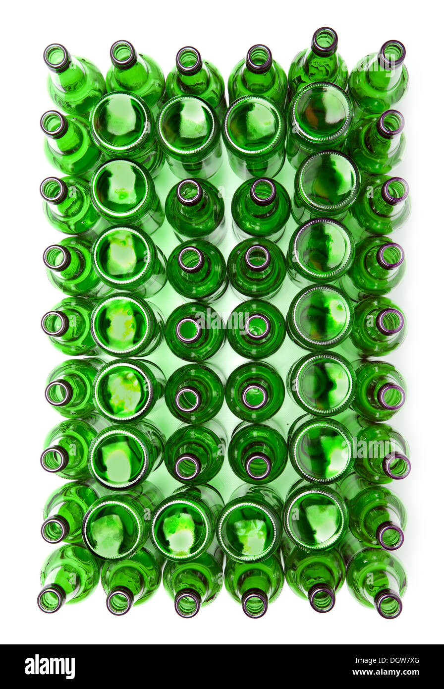 Empty glass bottles Stock Photo