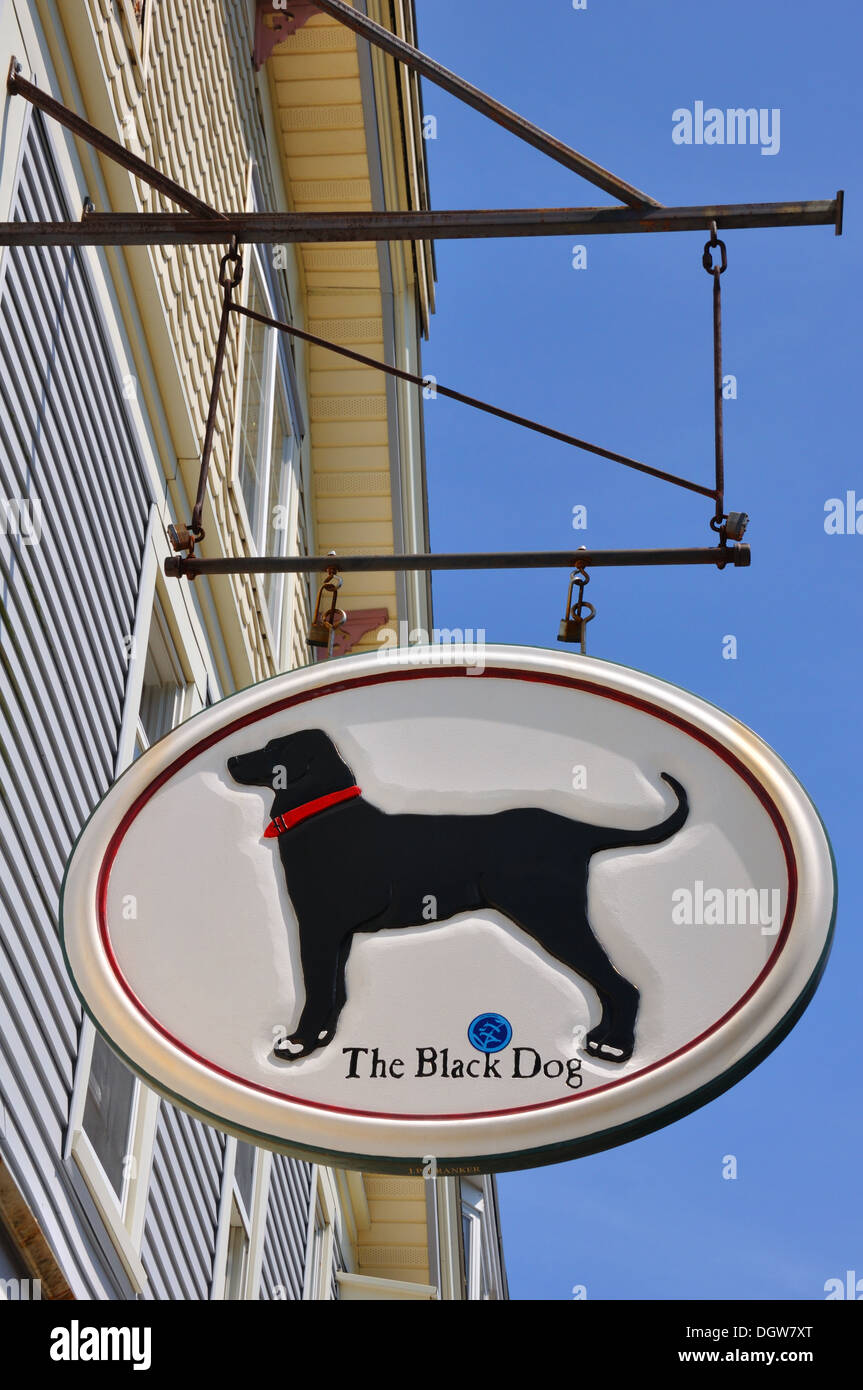 Black Dog Store sign, Martha's Vineyard, Massachusetts, USA Stock Photo