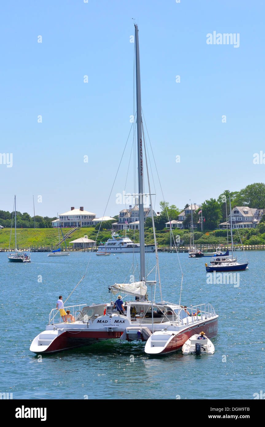 Catamaran boat, Edgartown, Martha's Vineyard, Massachusetts, USA Stock  Photo - Alamy