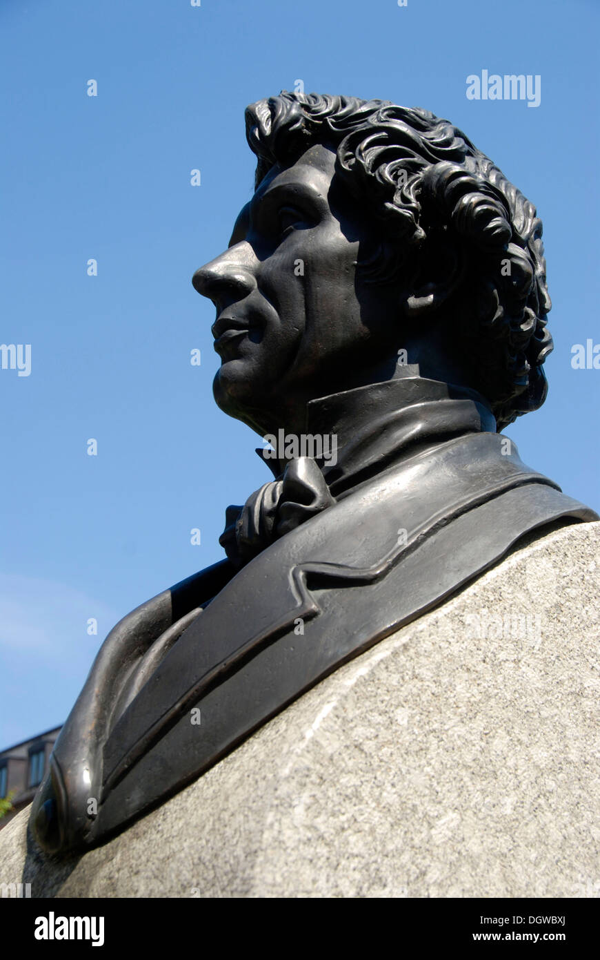 Memorial, bronze bust, the architect Leo von Klenze in profile