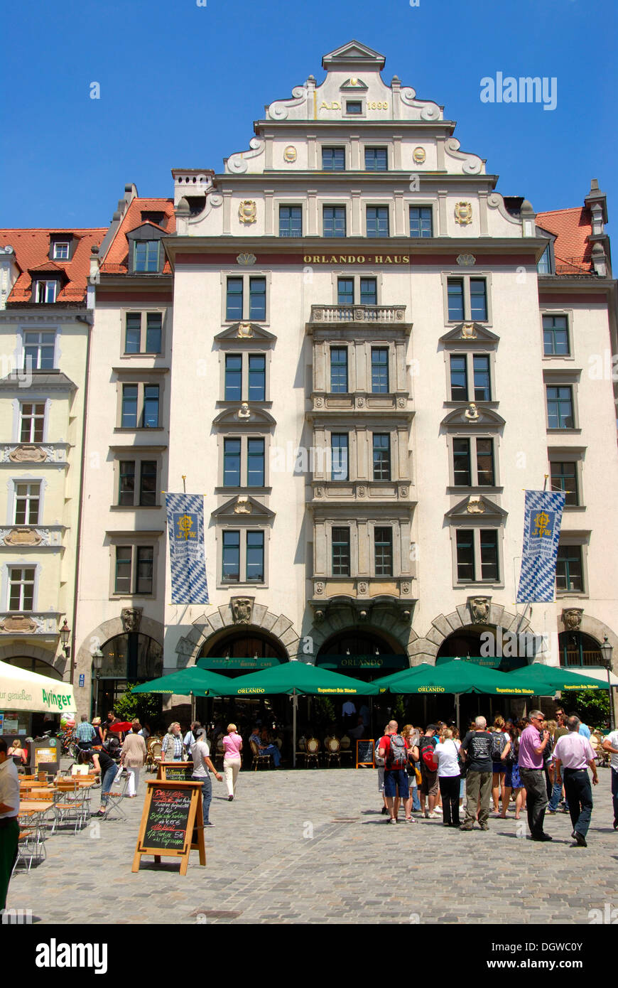Orlando House on Platzl square, restaurant, in the city centre, Munich, Upper Bavaria Stock Photo
