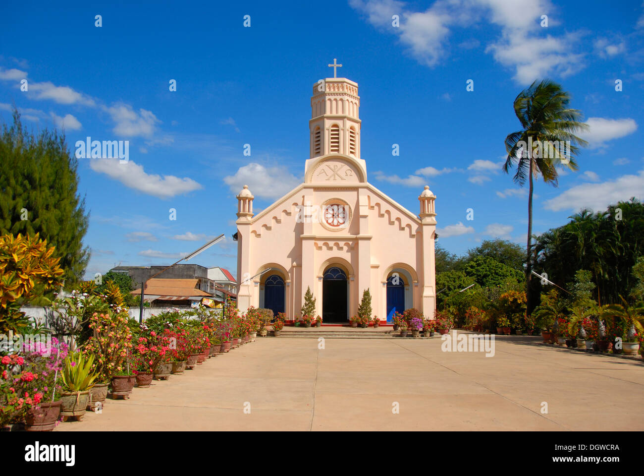 Catholic Church of St. Theresa, French colonial era, Savannakhet, Laos, Southeast Asia, Asia Stock Photo