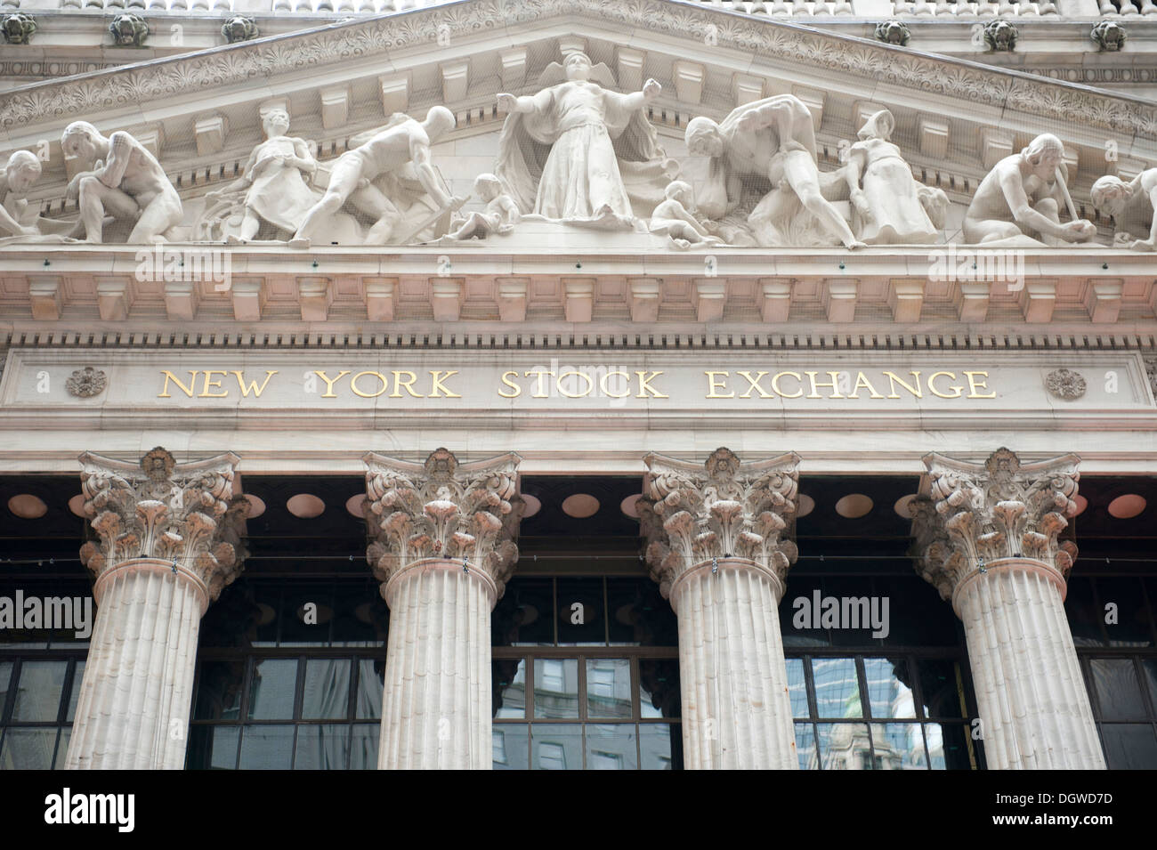 Facade of the New York Stock Exchange, Wall Street, Financial District, Lower Manhattan, New