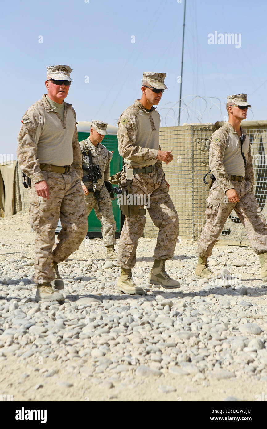 U.S. Marine Corps Maj. Gen. Walter L. Miller Jr., left, commanding general of Regional Command (Southwest), and Lt. Col. Daniel Stock Photo