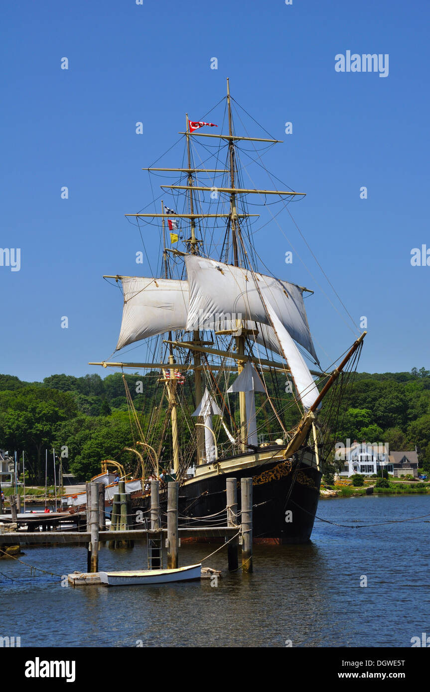 Old ship at Mystic Seaport, Connecticut, USA Stock Photo Alamy