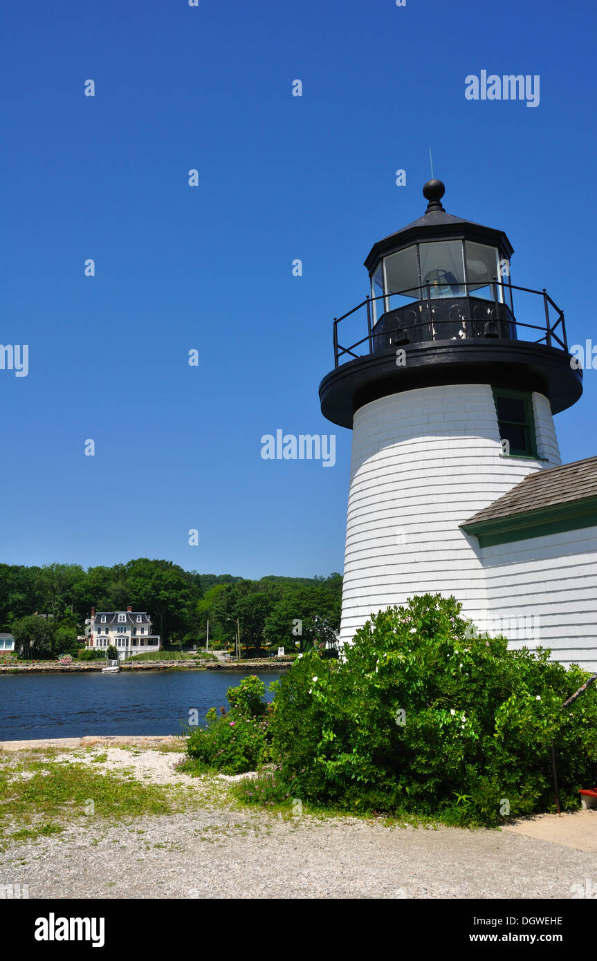 Brant Point Lighthouse, Mystic Seaport, Connecticut, USA Stock Photo