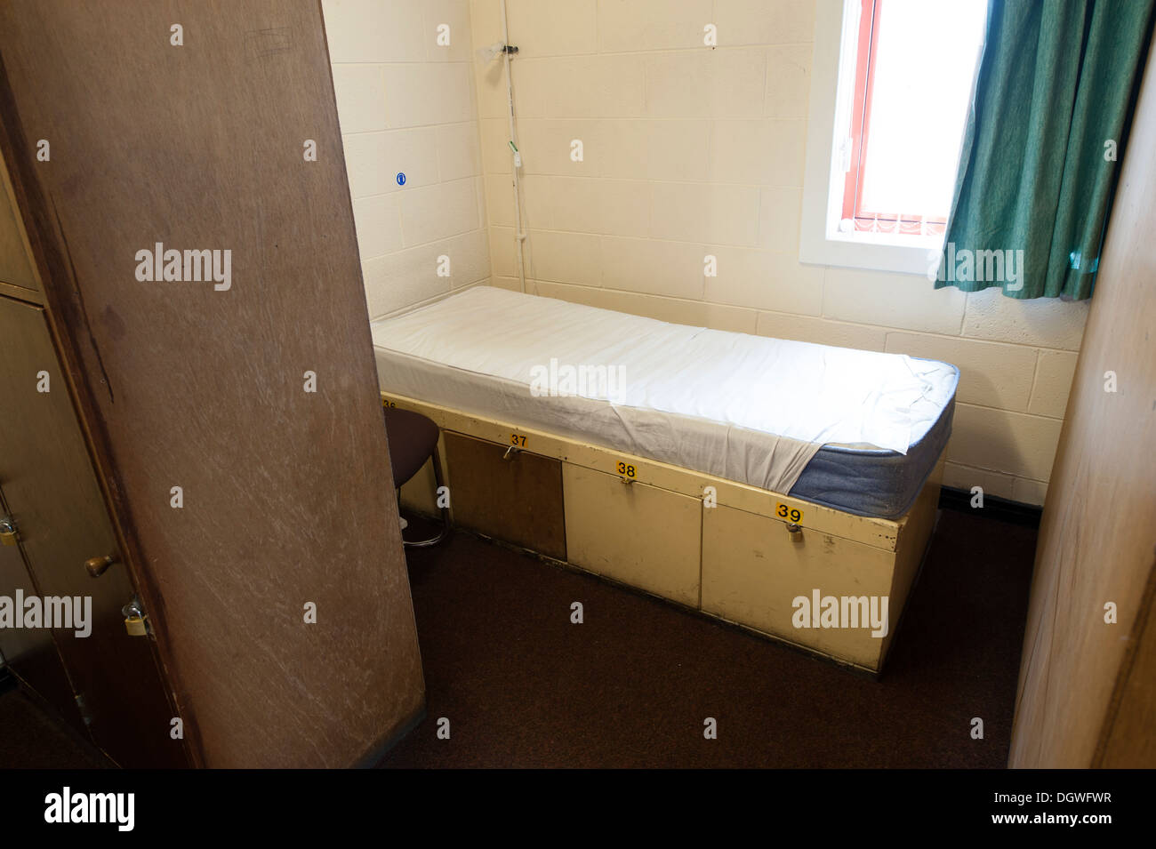 Fire Station Dormitory Night Watch Rest Period Bed Stock Photo
