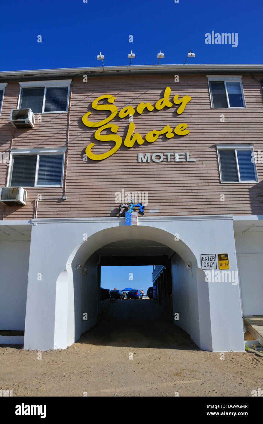 Sandy Shore Motel, a Misquamicut Beach Resort, Westerly, Rhode Island, USA Stock Photo