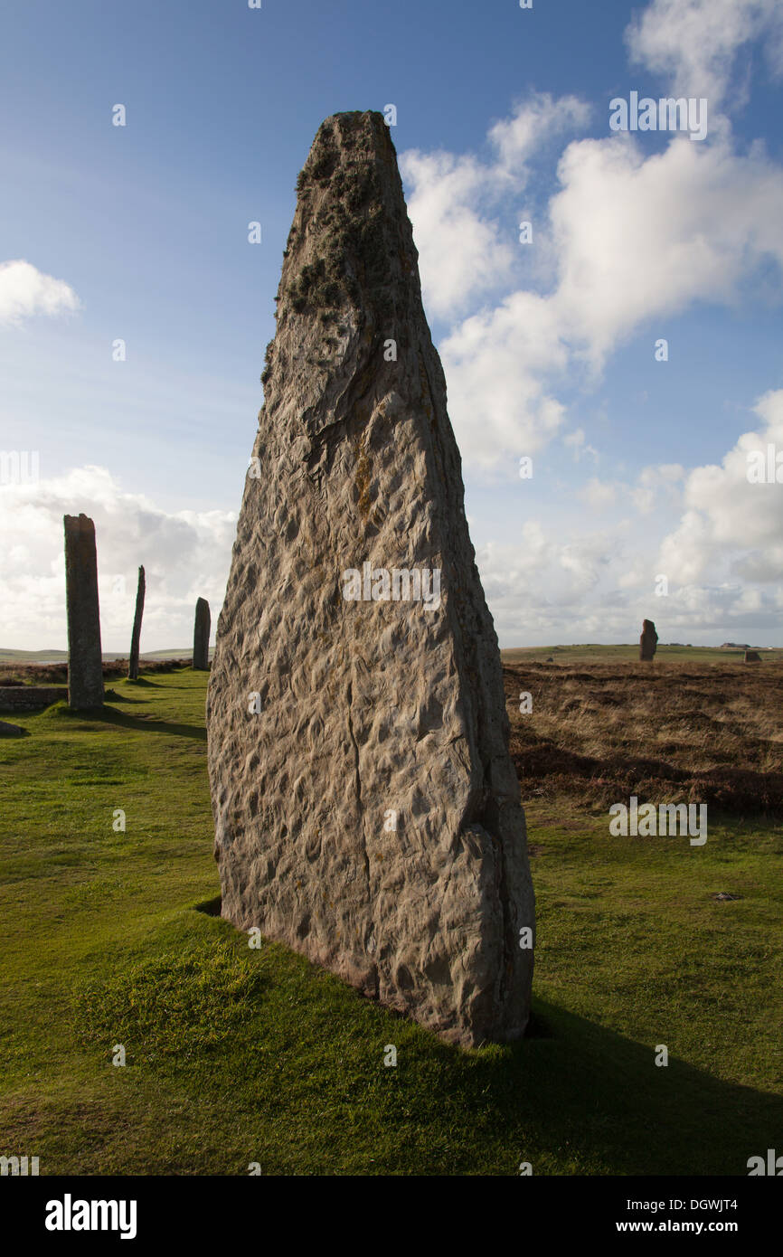Islands of Orkney, Scotland. Picturesque view of Orkney’s historic Ring of Brodgar. Stock Photo