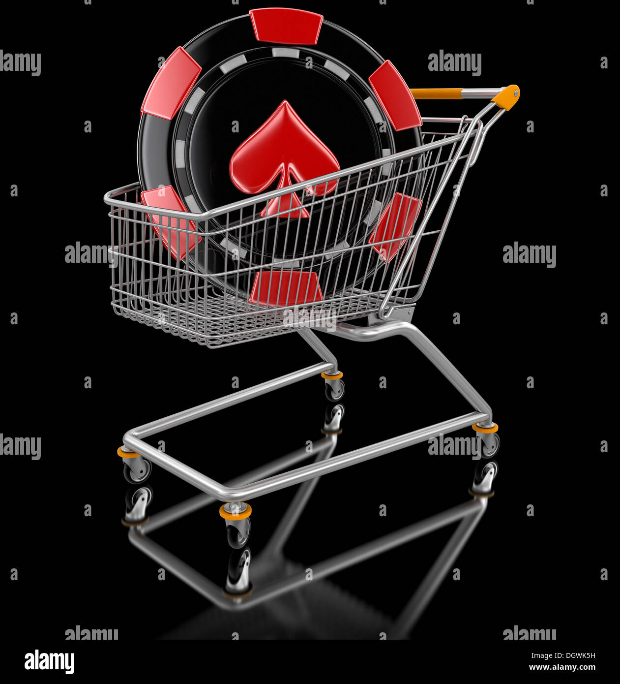 Cart Path Chip Shopping Cart and casino chip (clipping path included Stock Photo - Alamy