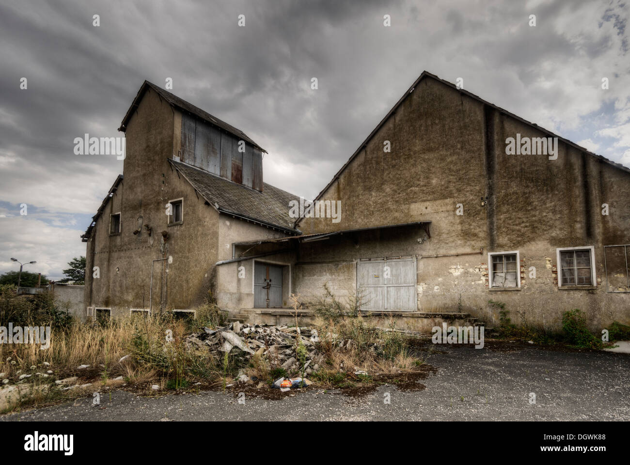 Abandoned warehouse, St Aignan sur Cher, France Stock Photo