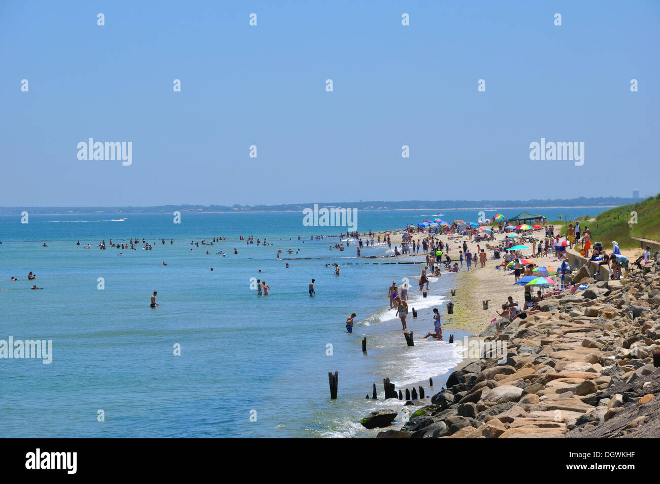 Beach at  Oak Bluffs, Martha's Vineyard, Massachusetts, USA Stock Photo