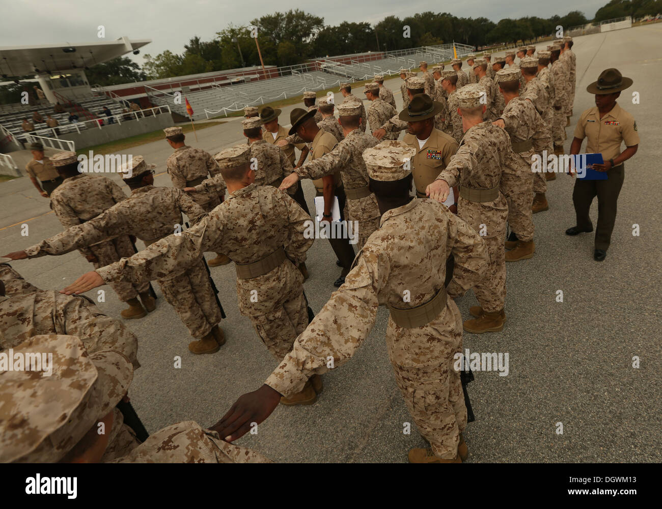 Drillmasters, experts on the Marine Corps Drill and Ceremonies Manual