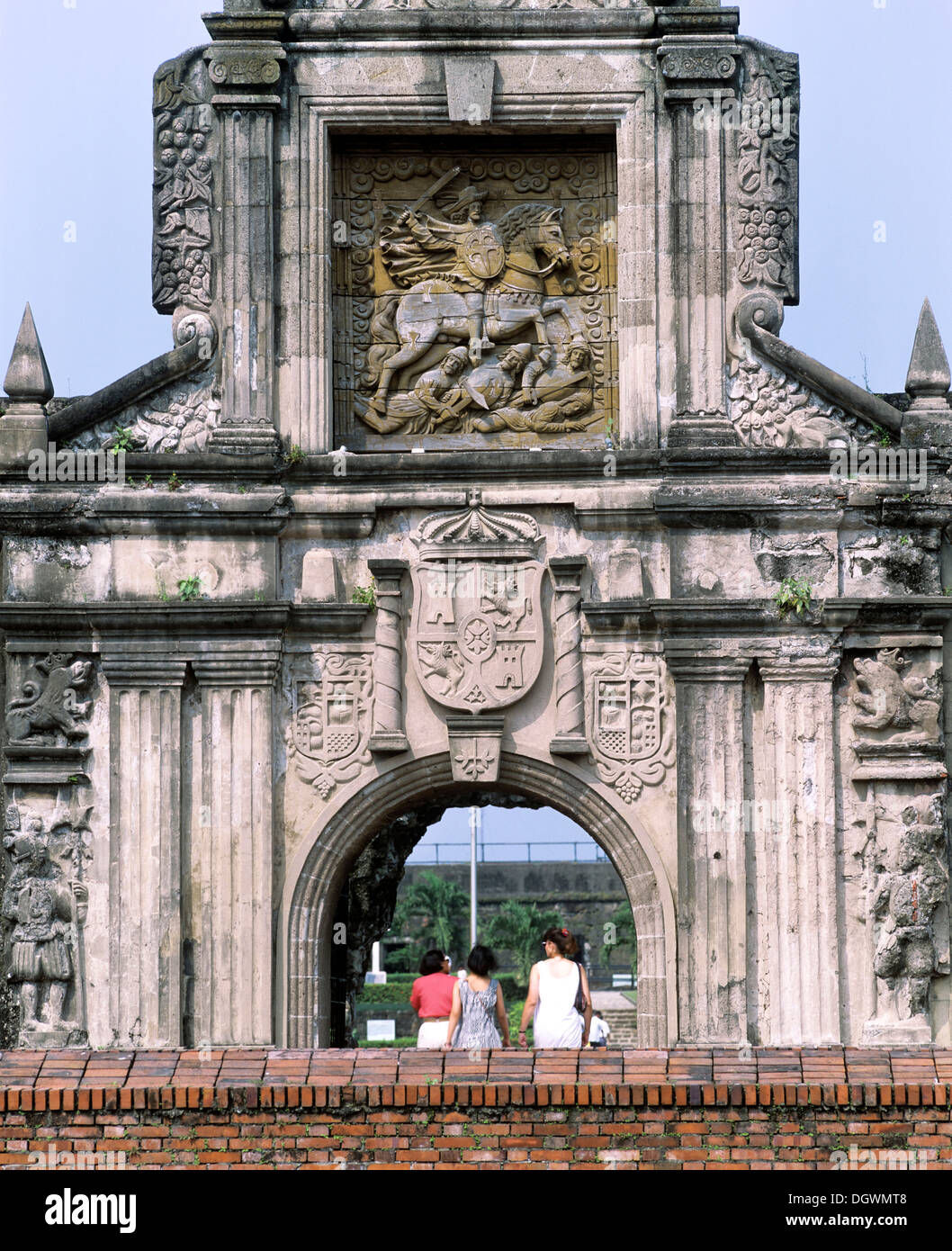 Main gate of Fort Santiago, ramparts of the Intramuros district, Manila, Luzon, Philippines Stock Photo