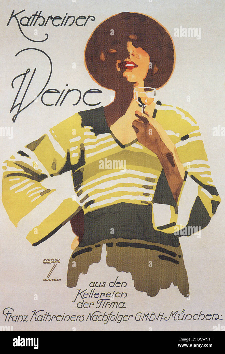 Ludwig Hohlwein - a vintage poster, 1925 - Editorial use only. Stock Photo