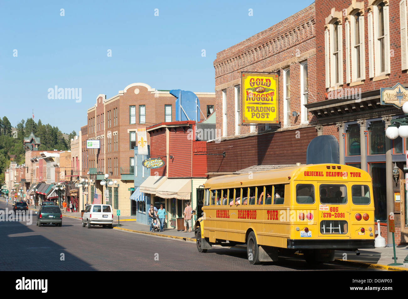 Historical Wild West town, Main Street, Deadwood, South Dakota, USA, United States of America, North America Stock Photo