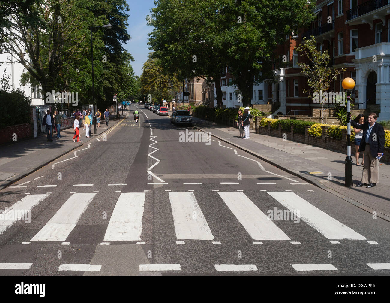 Zebra crossing of the famous Beatles album cover, Abbey Road, London, England, United Kingdom, Europe Stock Photo