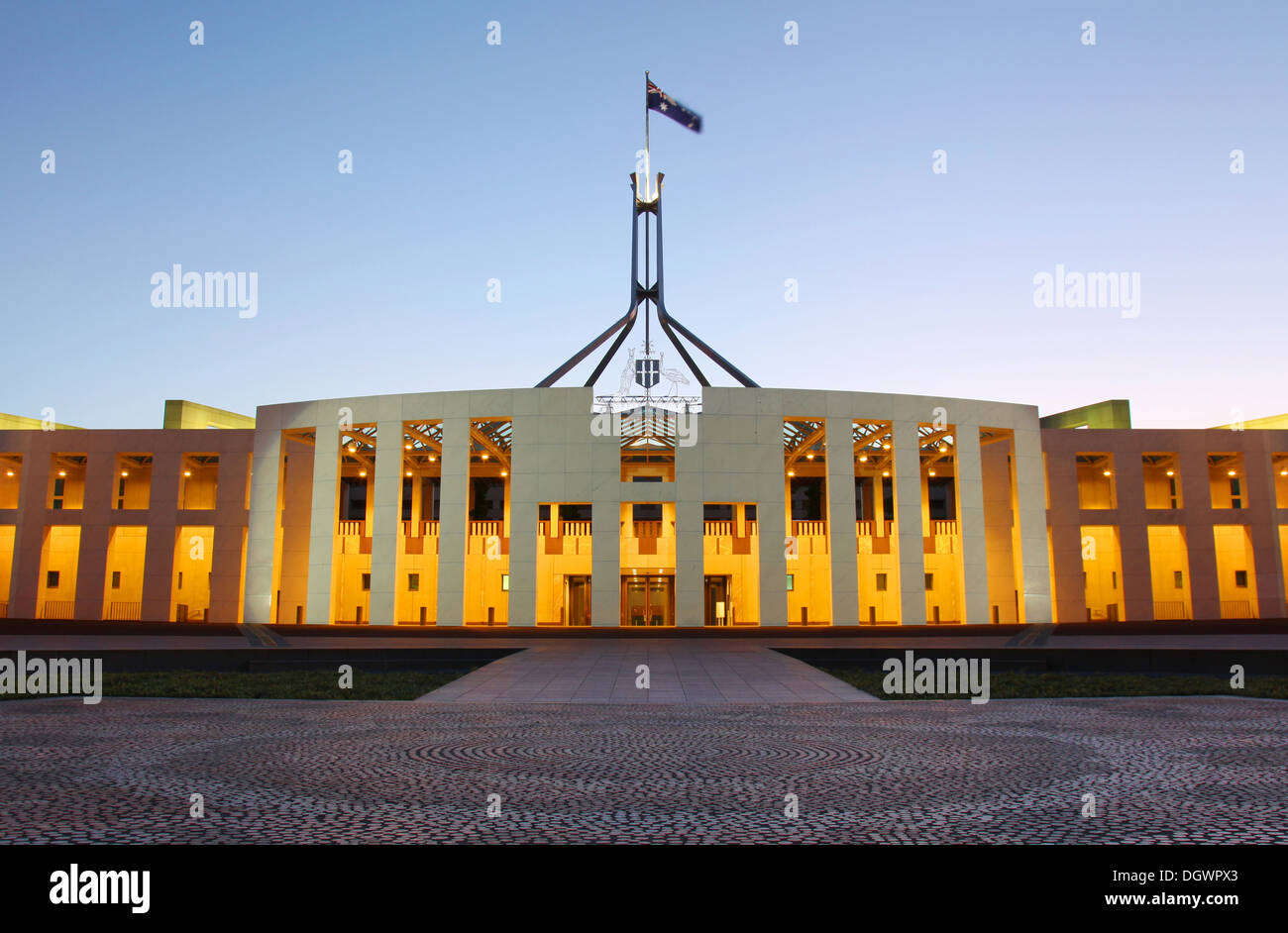 Australian Parliament house in Canberra Stock Photo