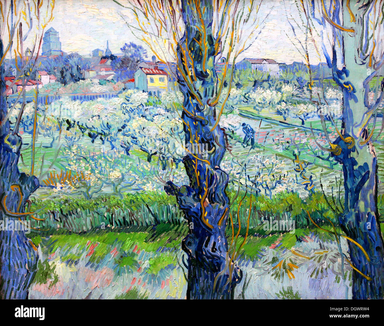 View of Arles, Flowering Orchards by Vincent van Gogh Stock Photo - Alamy