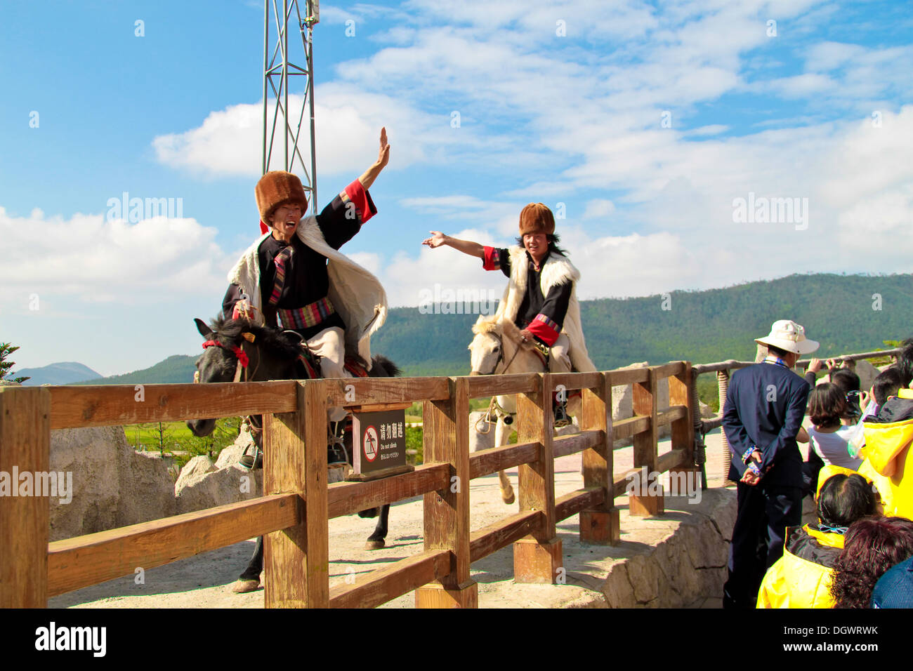 Horseback riding at impression of Lijiang cultural show highlighting ...