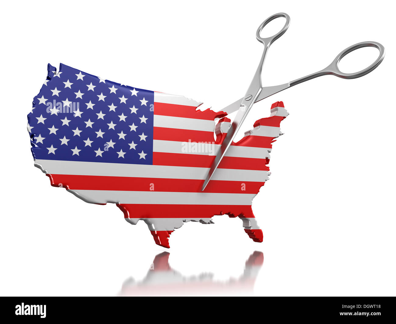 Scissors and USA (clipping path included Stock Photo - Alamy