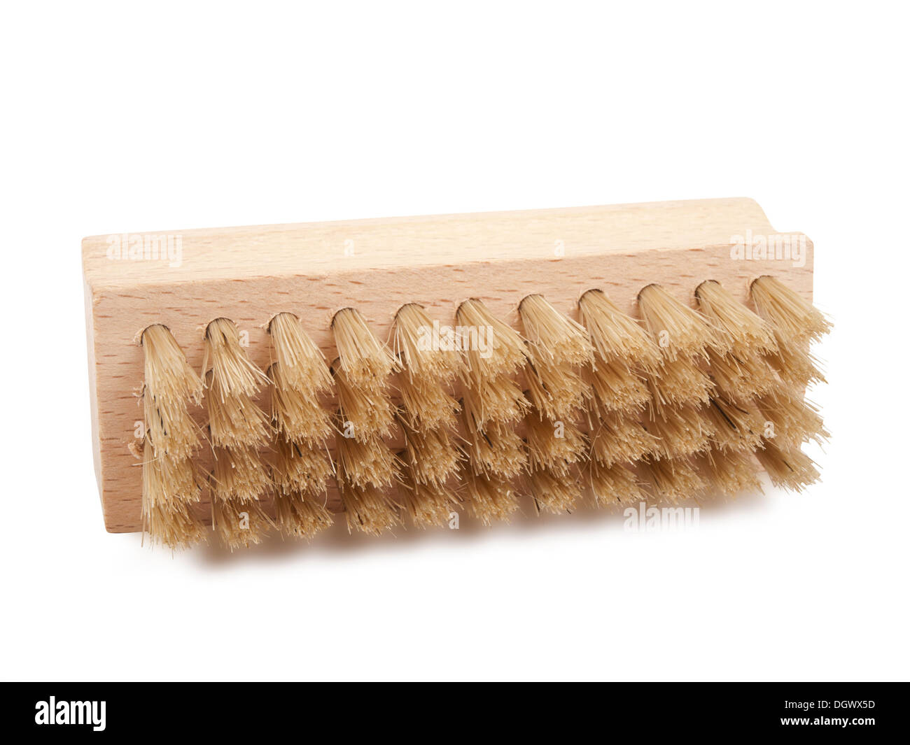 wooden brush lay on side position Stock Photo