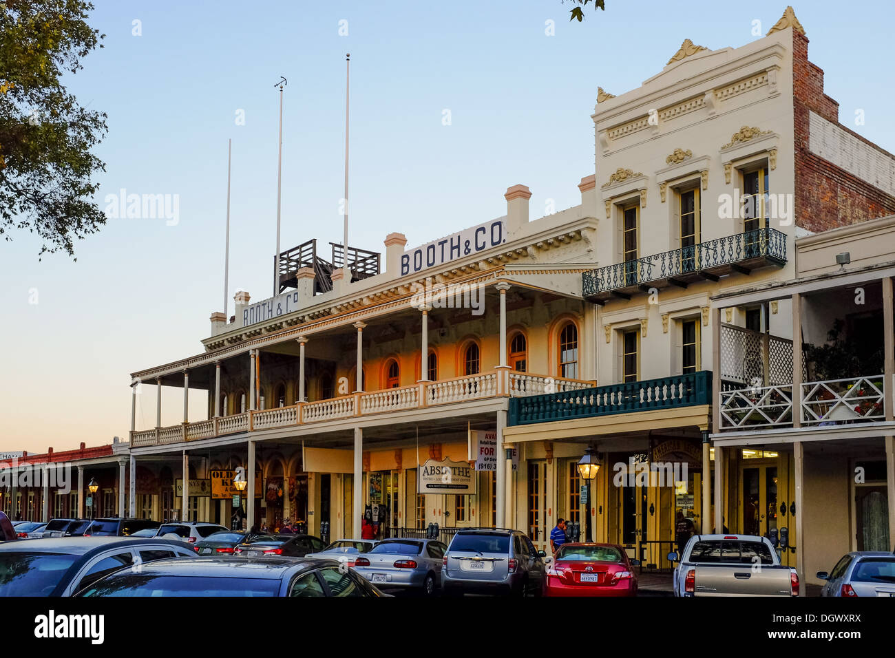 The Booth & Co building and tourist stores in Old Sacramento State