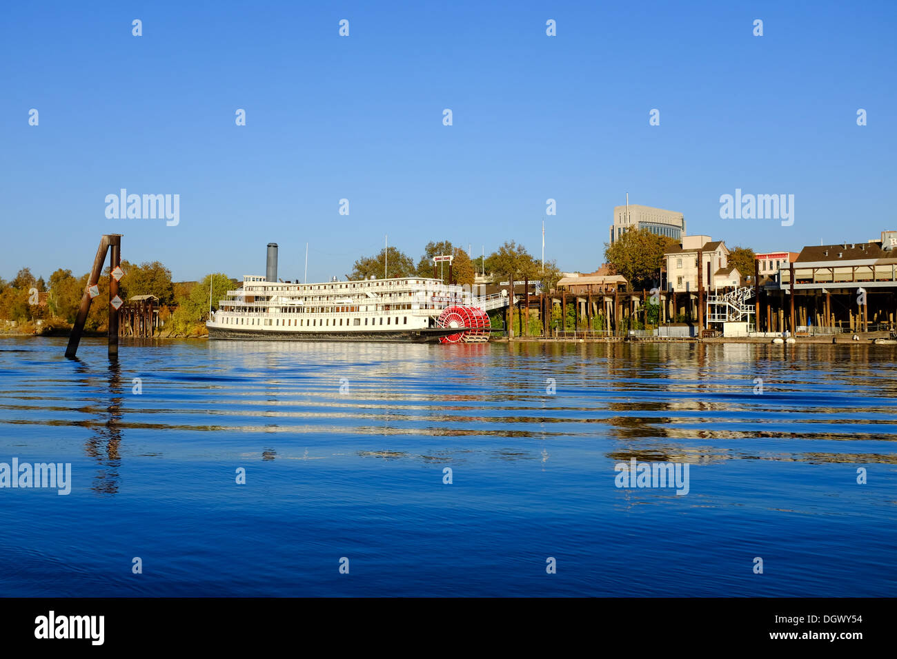 The river front of Old Sacramento State Historic Park with the Delta