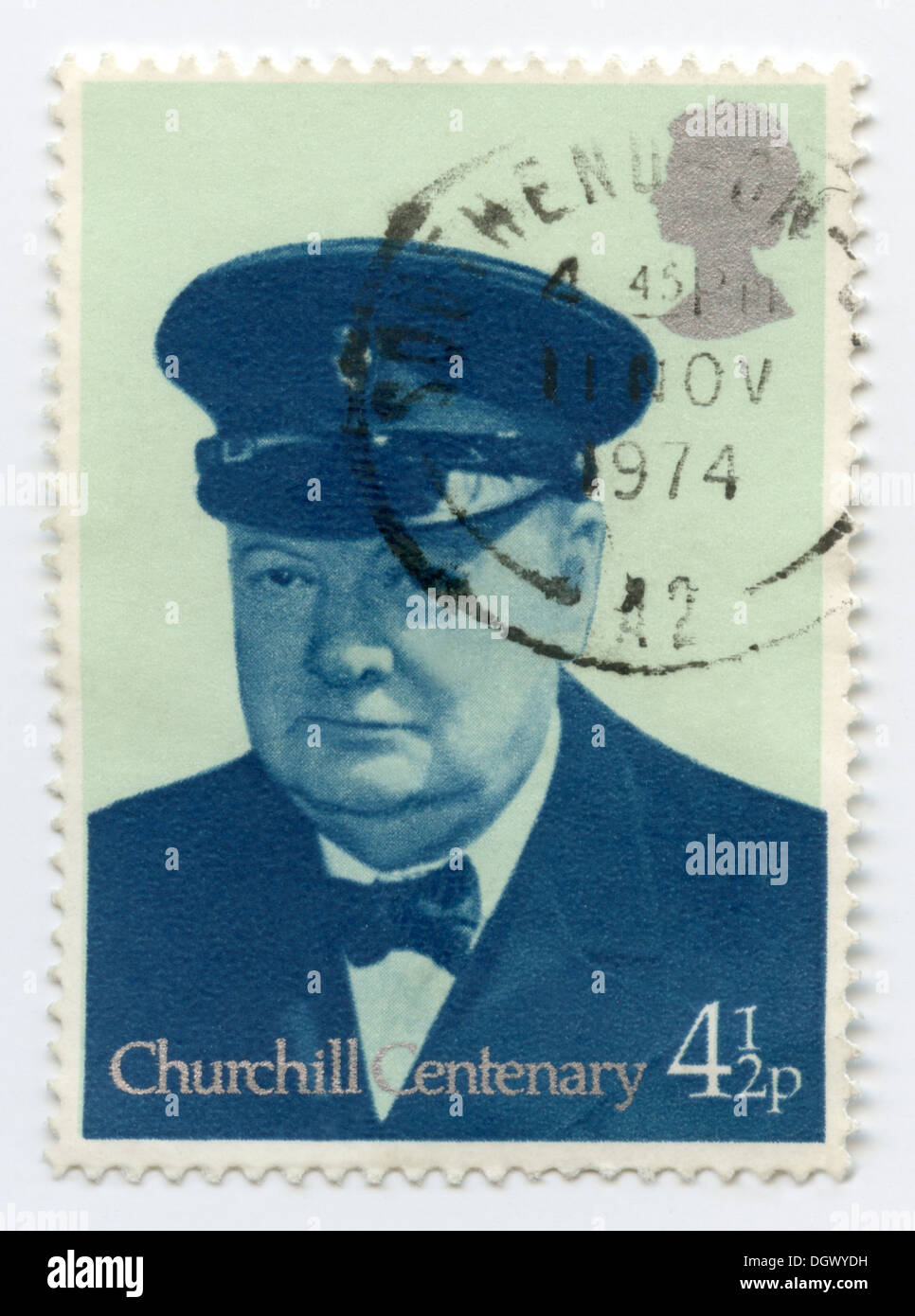 UK postage stamp depicting Winston Churchill, a Prime Minister of the United Kingdom Stock Photo