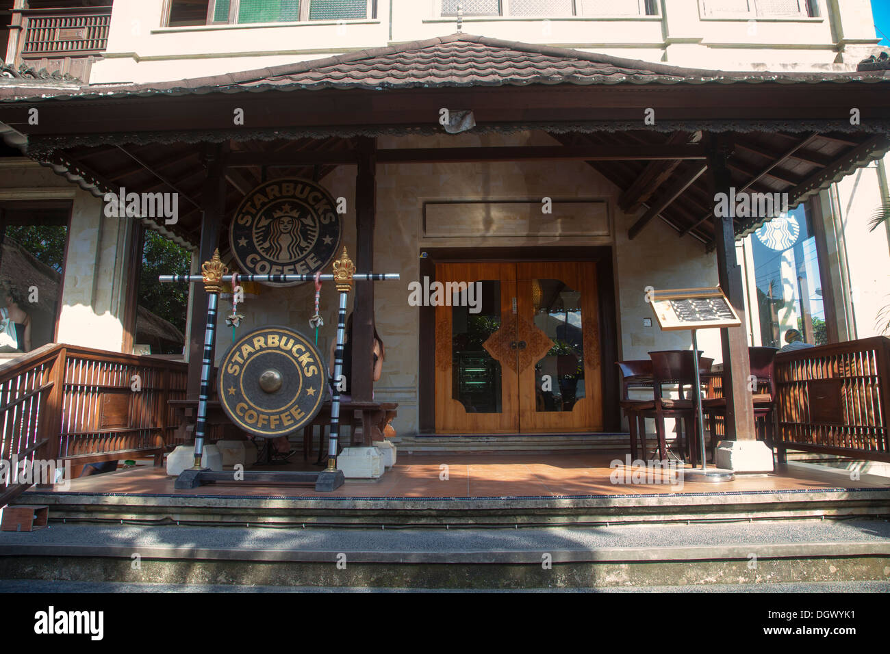 Starbucks coffee shop Ubud Bali Indonesia coffee tourist west western