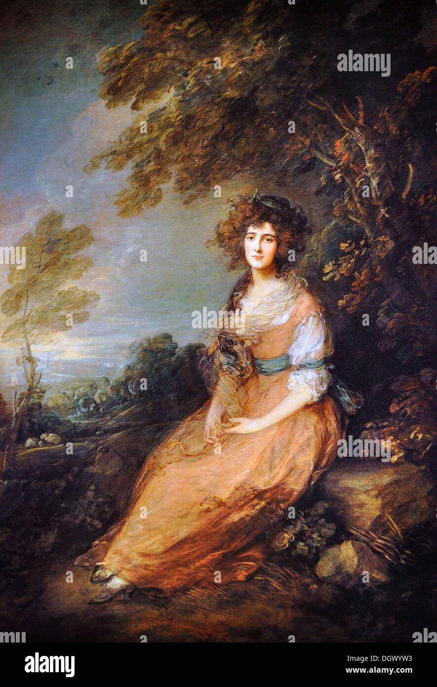 Mrs. Richard Brinsley Sheridan - by Thomas Gainsborough, 1788 Stock Photo