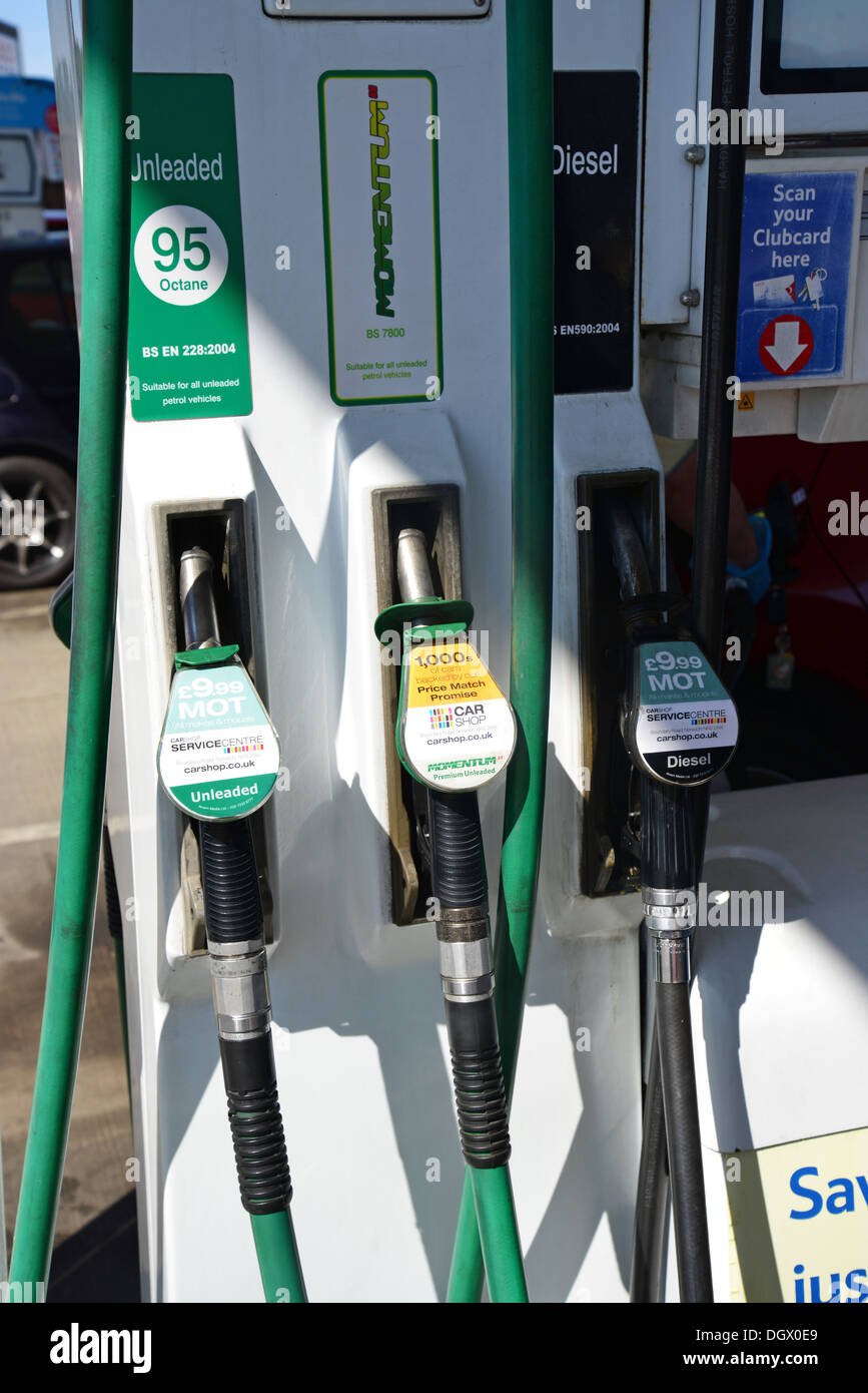 Petrol Pumps At Tesco Petrol Station Wroxham Norfolk Broads Norfolk