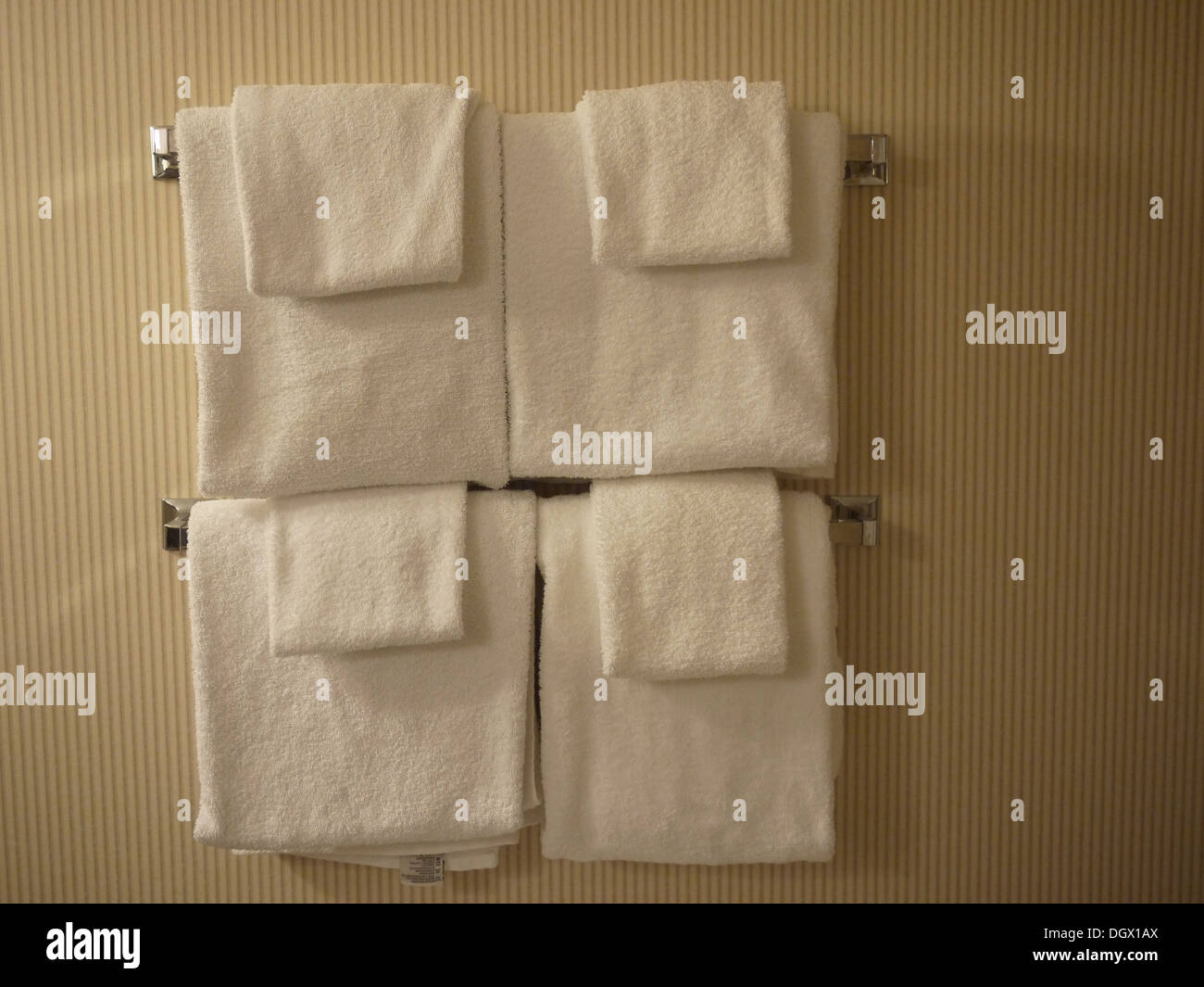 hanging hotel towels Stock Photo Alamy