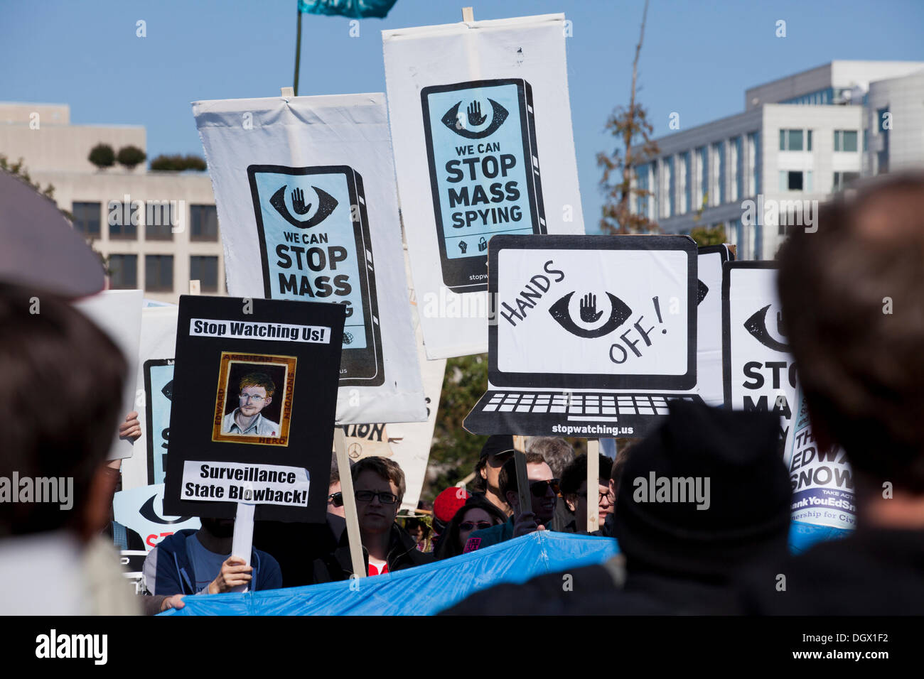 Washington, DC USA. 26th Oct, 2013. :  Thousands of citizens and many public advocacy organizations gather to rally on Capitol Hill in protest, resulting from recent  reports of domestic and international surveillance by the NSA © B Christopher/Alamy Live News Stock Photo