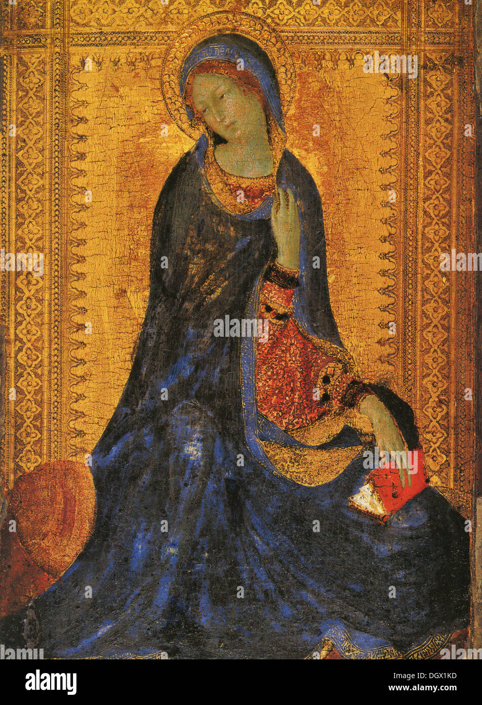 The Virgin of the Annunciation - by Simone Martini, 1333 Stock Photo