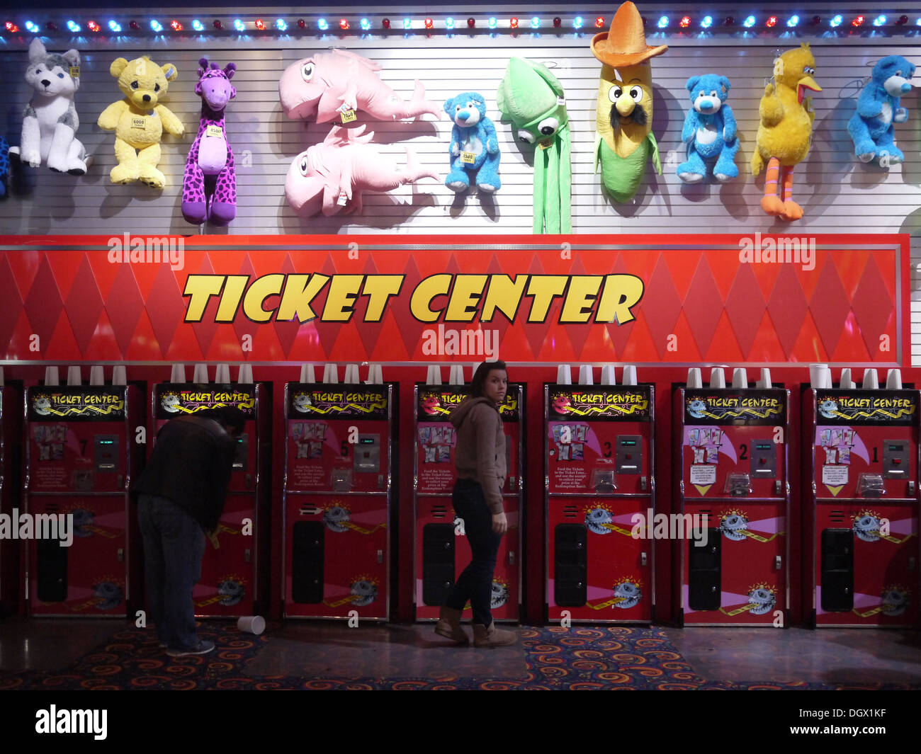 ticket center inside entertainment gaming complex Stock Photo Alamy