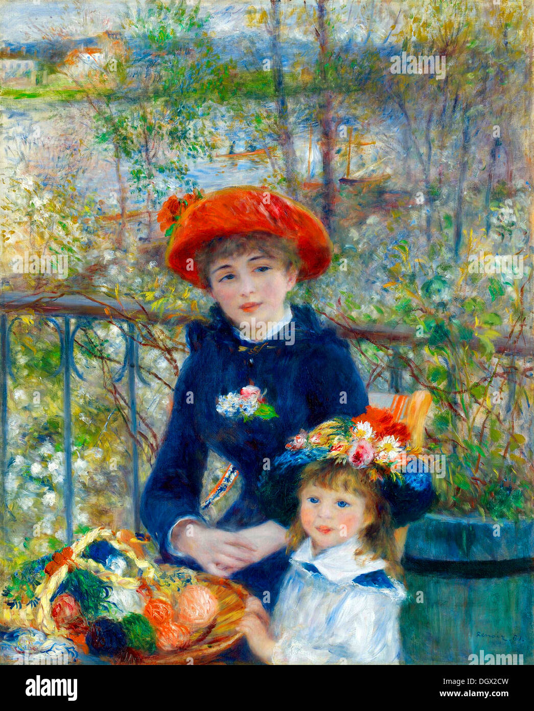 Two Sisters on the Terrace by PierreAuguste Renoir, 1881 Stock Photo Alamy