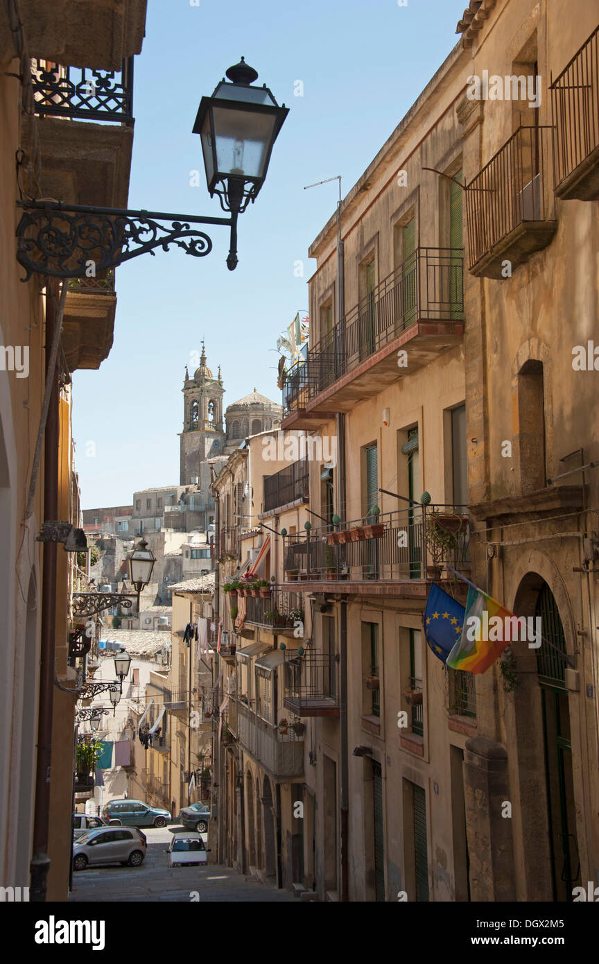 Historic district, Caltagirone, Catania province, Sicily, Italy, Europe Stock Photo