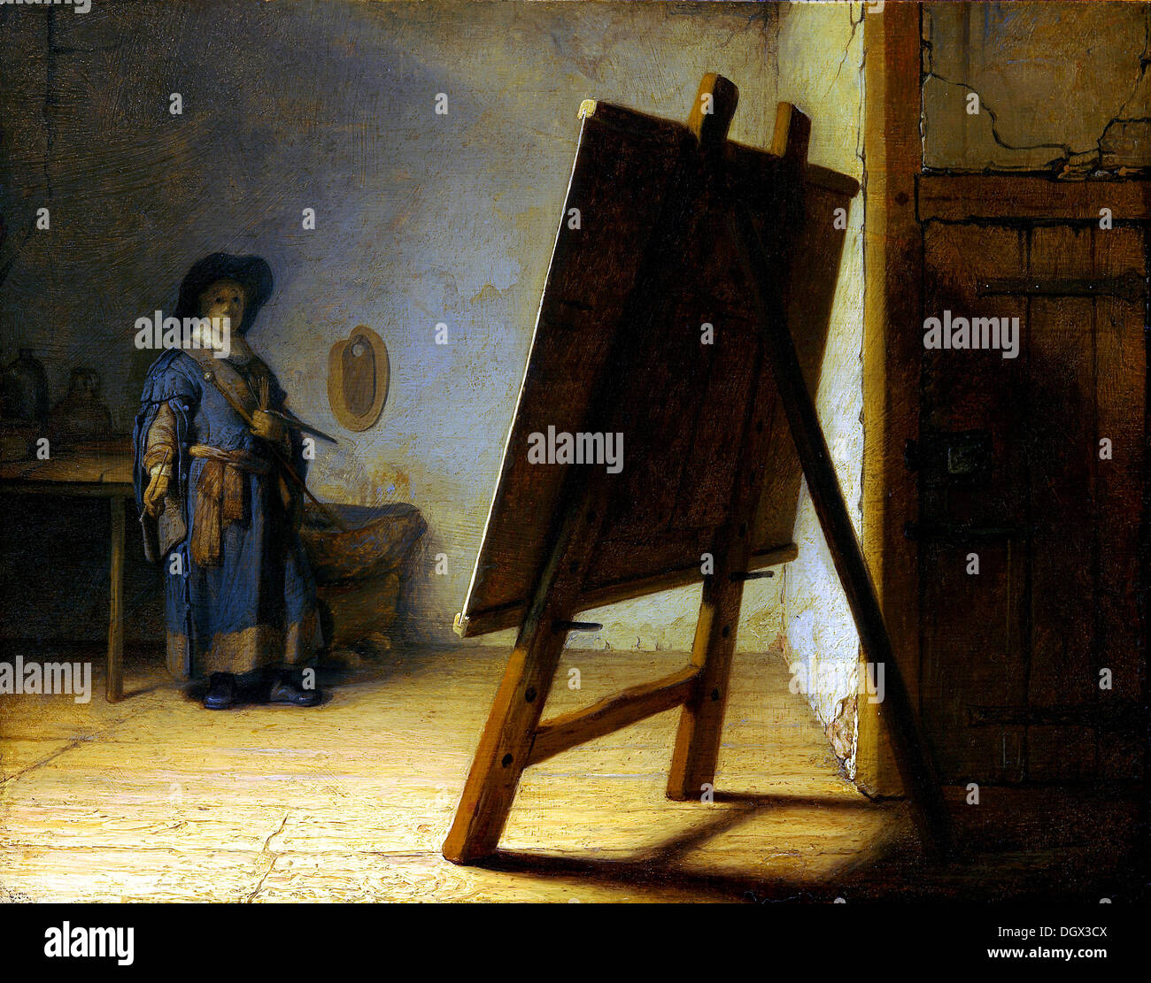 Artist in His Studio - by Rembrandt van Rijn, 1629 Stock Photo