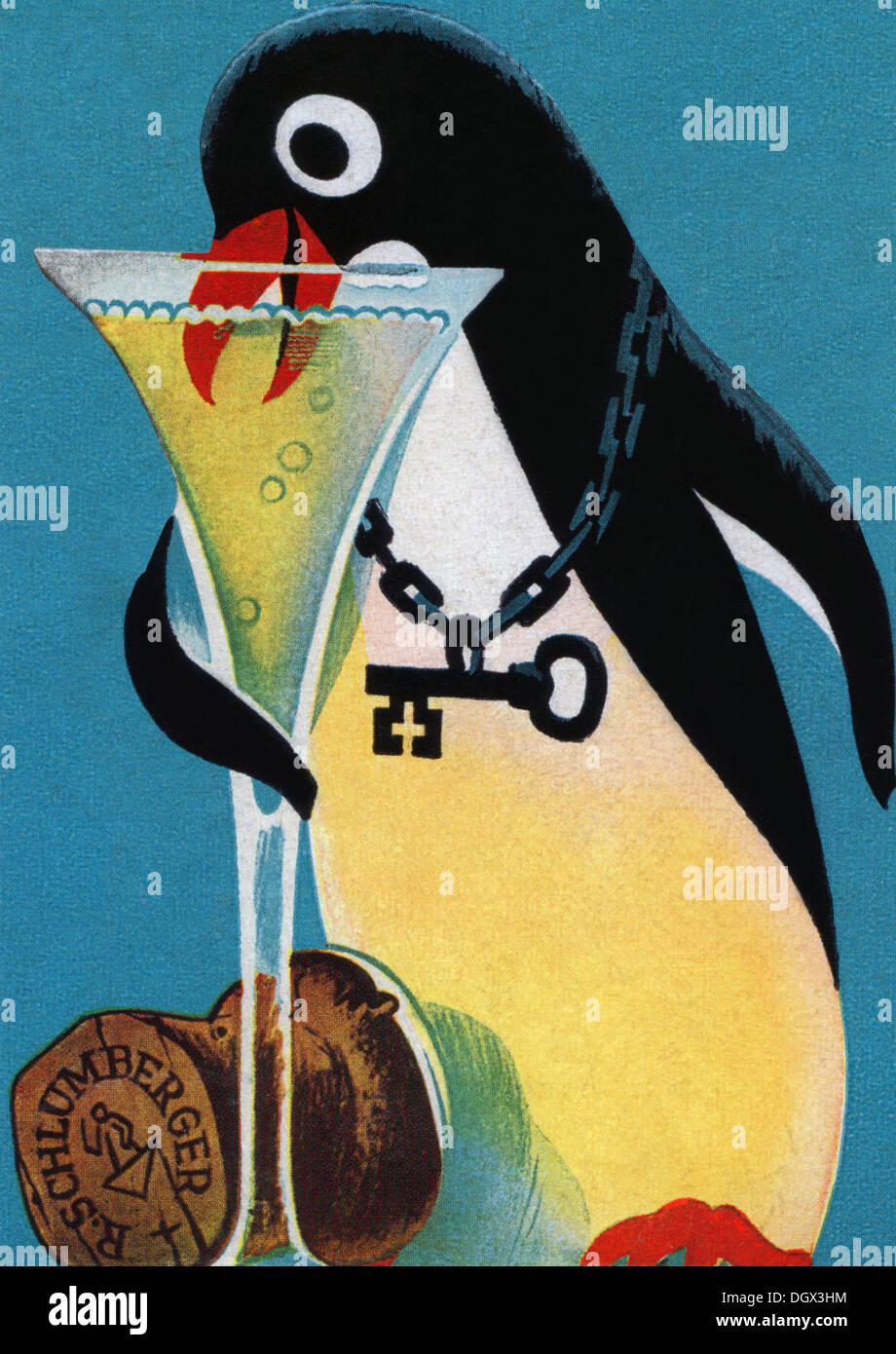 Alcohol ad - a vintage poster, 1920's - Editorial use only. Stock Photo