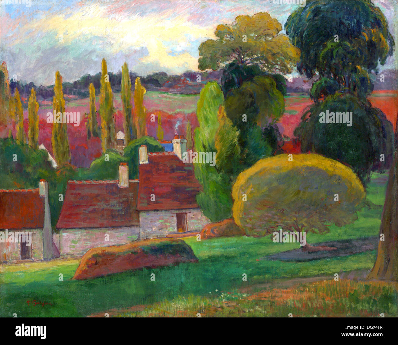 A Farm in Brittany - by Paul Gauguin, 1894 Stock Photo