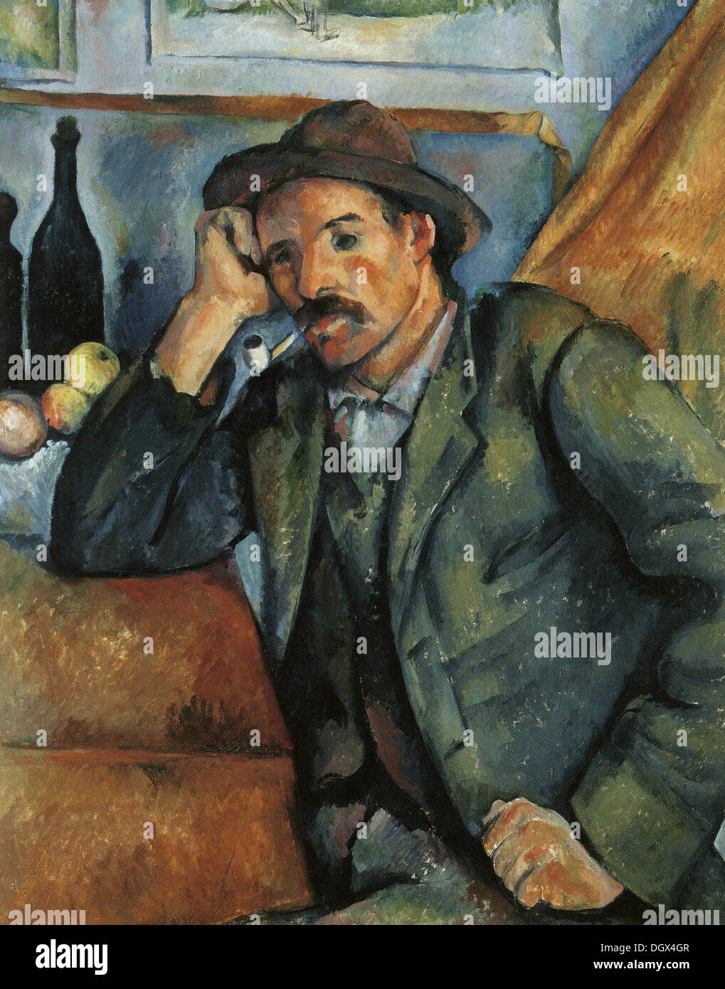 Man Smoking a Pipe - by Paul Cézanne, 1892 Stock Photo