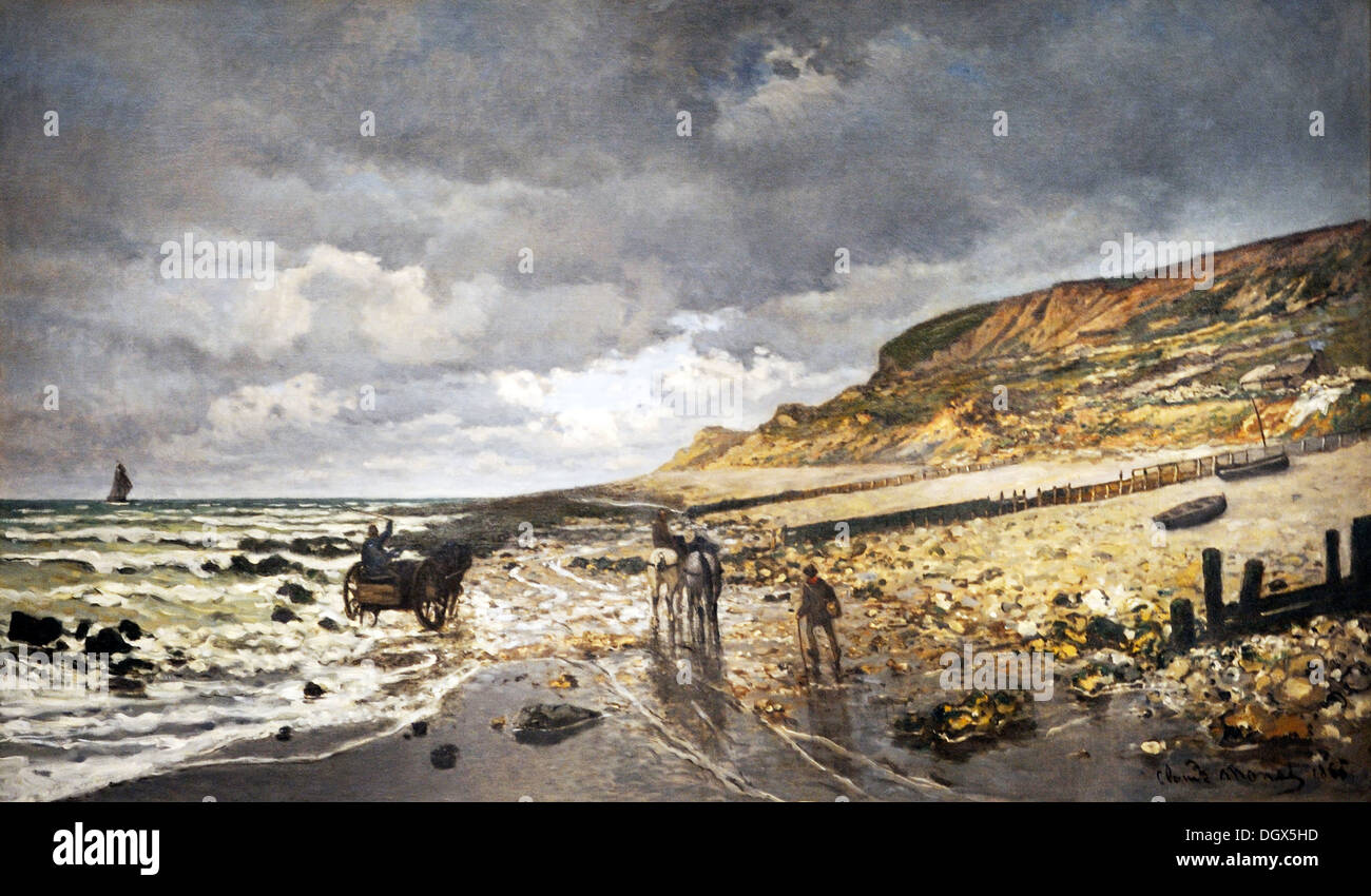 La Pointe de la Heve at Low Tide - by Claude Monet, 1865 Stock