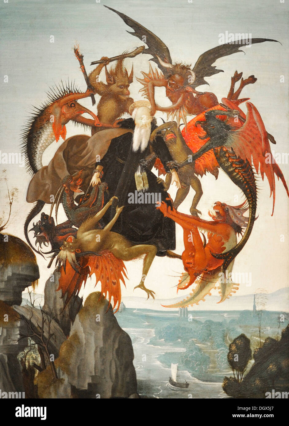 The Torment of Saint Anthony - by Michelangelo, 1488 Stock Photo