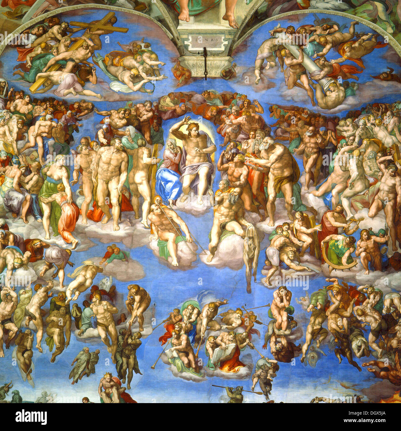 The Last Judgment - by Michelangelo, 1541 Stock Photo