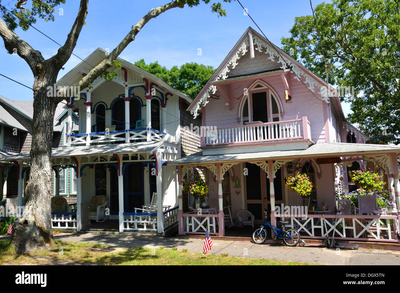 Gingerbread cottages, Martha's Vineyard, Massachusetts, USA Stock Photo